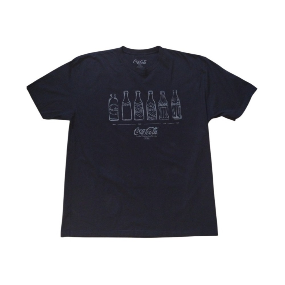 Coca Cola T Shirt Men's‎ XXL Black In the Distinctive Bottles Coke Over Time